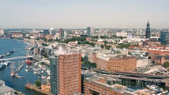 汉堡的城市景观视频