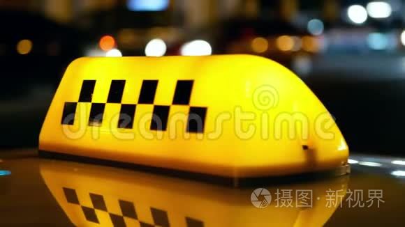 出租车象征交通城市视频