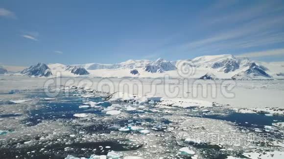 南极洲半岛海洋海岸海景航空视频