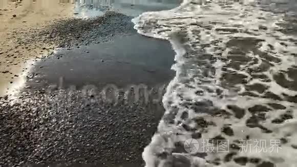 沙滩和加利西亚海滩与海洋视频