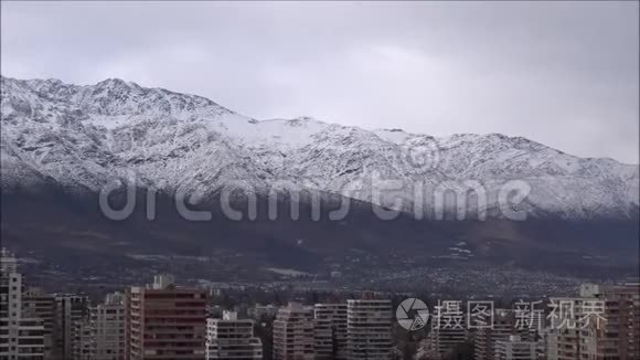 智利的山雪和景观视频