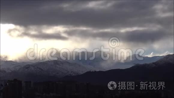 智利的山雪和景观视频