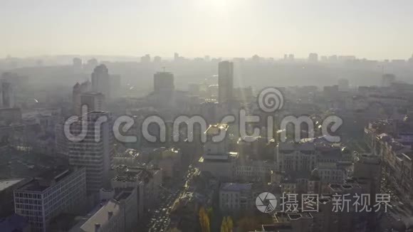 乌克兰基辅高楼林立的全景城市景观