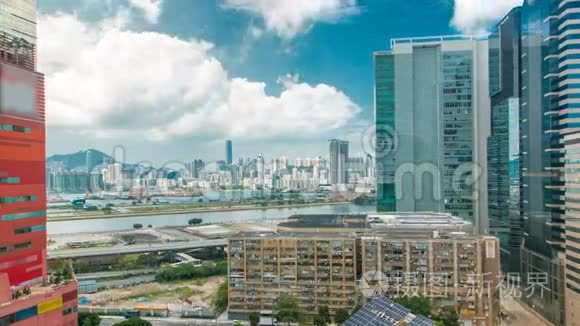 香港金融城市时代建筑日景视频