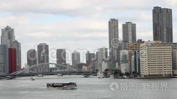 东京湾地区建筑物景观视频