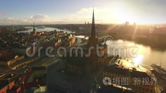 斯德哥尔摩城市的空中景观