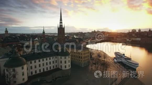 斯德哥尔摩城市的空中景观