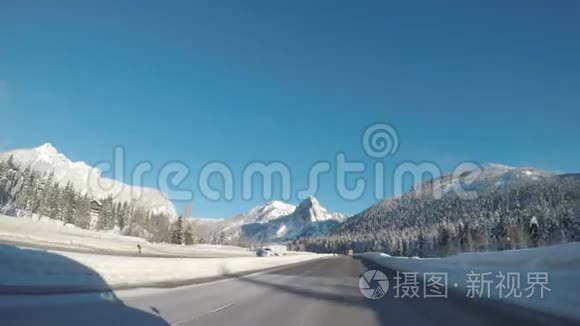 冬季驾车穿越美国乡村视频