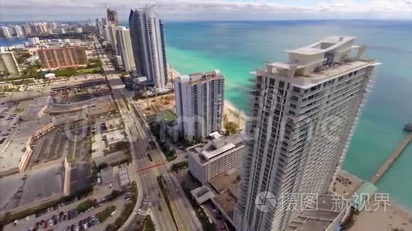 迈阿密高层公寓的鸟瞰图视频