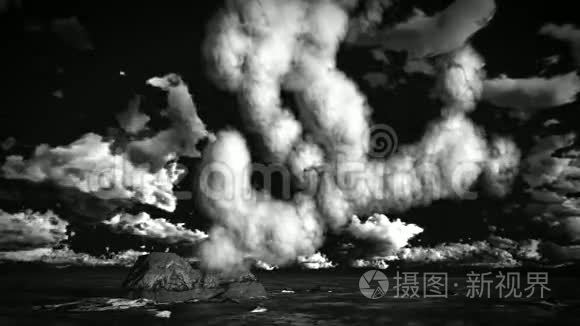 岛上火山爆发