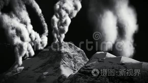 岛上火山爆发