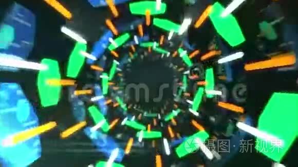 三维抽象隧道动画视频