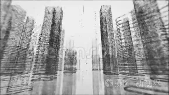 黑暗城市无限循环网格背景视频