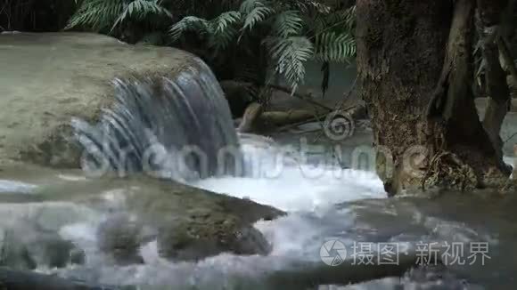 老挝琅勃拉邦匡寺瀑布视频