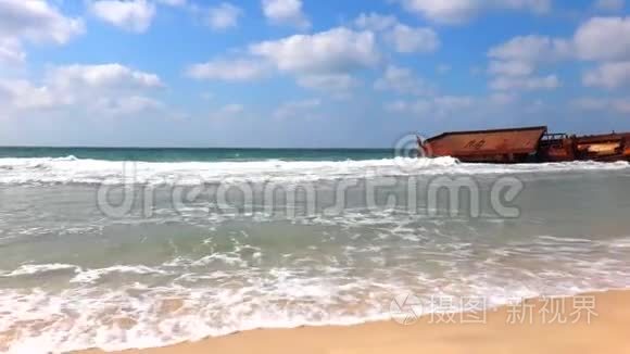 中东的海滩和有趣的旅游视频