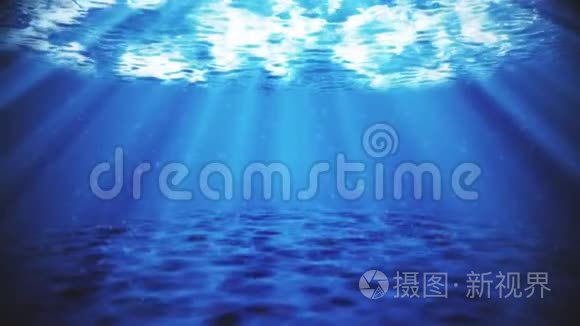 带气泡环境的蓝海海底视频