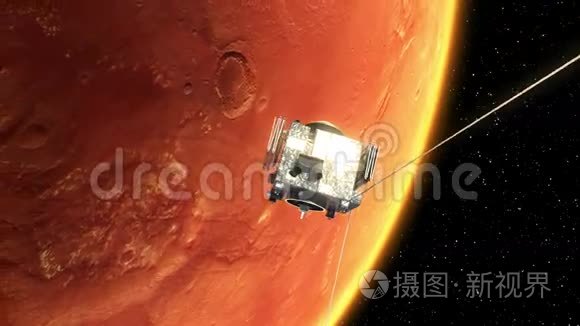 在火星轨道上的行星间空间站视频