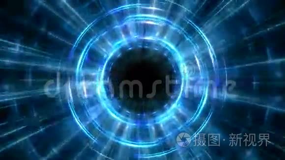 超跳时间概念蓝环循环背景视频