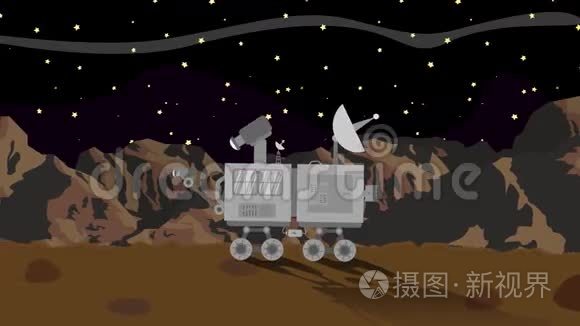 星球火星之夜的太空漫游者视频