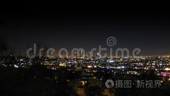 洛杉矶城市天空之夜视频