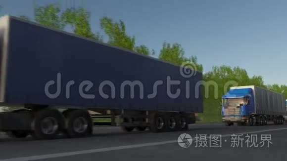 货运半卡车车队视频