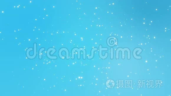 蓝色背景与下降动画雪花视频