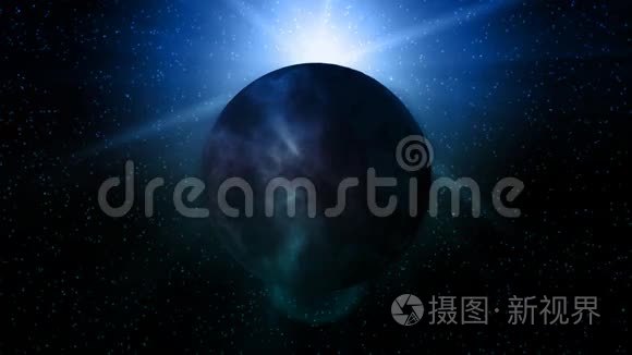 外层空间的蓝色外星球视频