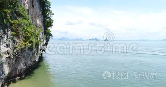 海景美丽的石灰岩岩层视频