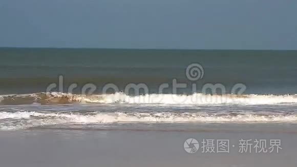 果阿海滩上的海浪视频