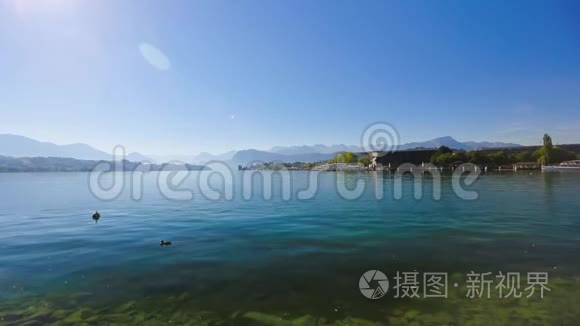瑞士卢塞恩风景湖视频