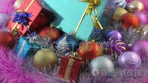 圣诞装饰品和圣诞礼物视频
