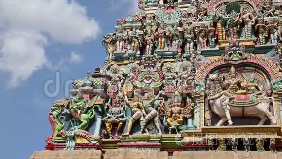 印度教寺庙的装饰视频