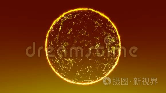 太阳表面燃烧与太阳耀斑隔离在热红橙色背景。