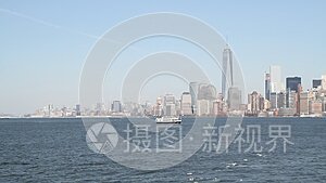 纽约市曼哈顿天际线全景视频