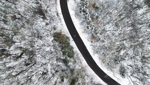 4K航拍冬季雪景森林雪景23秒视频