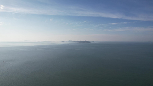 大海海洋焦石岛屿灯塔航拍 视频