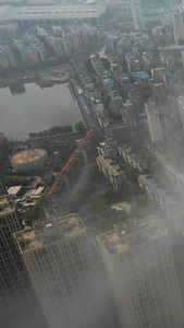 航拍平流雾下的城市景观视频素材自然现象视频