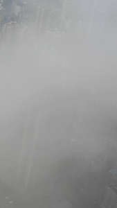 航拍平流雾下的城市景观视频素材市容市貌视频
