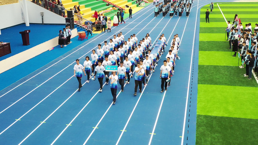 中学生运动会开幕式中学生运动会学生运动会开幕表演中学生运动会开场仪式中学生运动会航拍视频