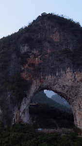 航拍桂林阳朔奇山山洞 5A景点视频