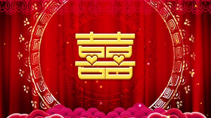 中式中国风婚礼喜庆舞台背景40秒视频