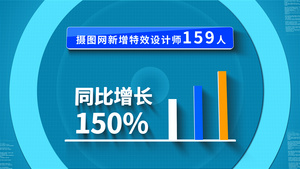 简约干净扁平数据柱状展示AE模板46秒视频