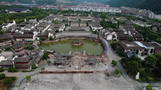 5A横店影视城明清建筑博览城景区明清民居建筑航拍视频视频