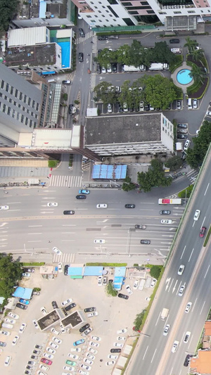 高清广州航拍上帝视角城市交通车流猎德大道62秒视频