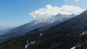 云南著名雪山白马雪山山脉航拍视频45秒视频