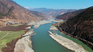 航拍云南长江山川河流自然风光视频55秒视频