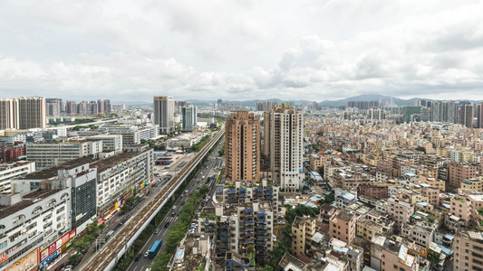 珠海城市建筑穿城而过视频