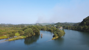 航拍中国最美乡村风景江西婺源月亮湾4k旅游素材42秒视频