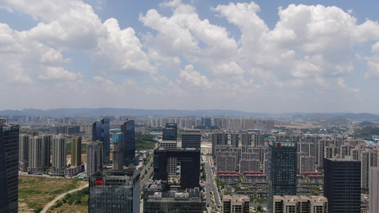 贵州贵阳经济开发区城市商务建筑航拍视频视频