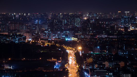 城市夜景万家灯火夜景延时视频